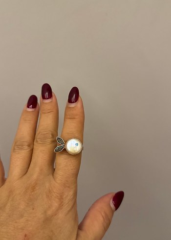 İnci ve Taşlı Minimalist Kadın Yüzük - Görsel 4