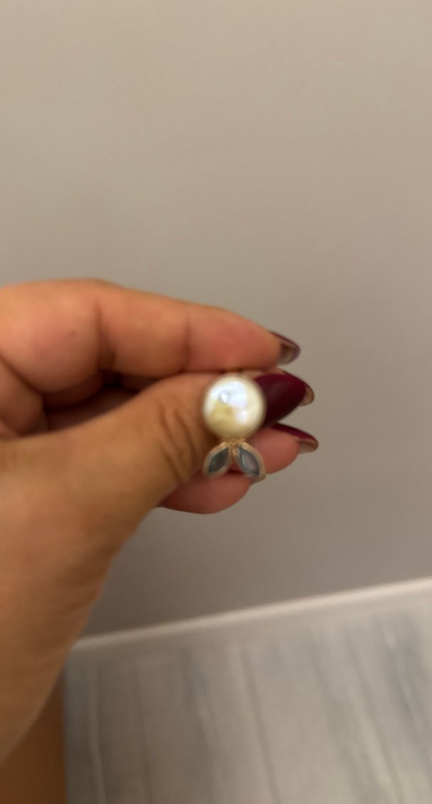 İnci ve Taşlı Minimalist Kadın Yüzük - Görsel 2