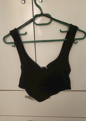 xs Beden siyah Renk fitilli crop