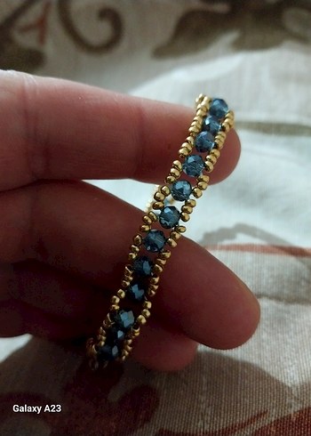 Mavi İşlemeli Boncuklu Bileklik - Görsel 2