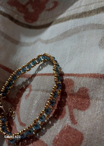 Mavi İşlemeli Boncuklu Bileklik - Görsel 3