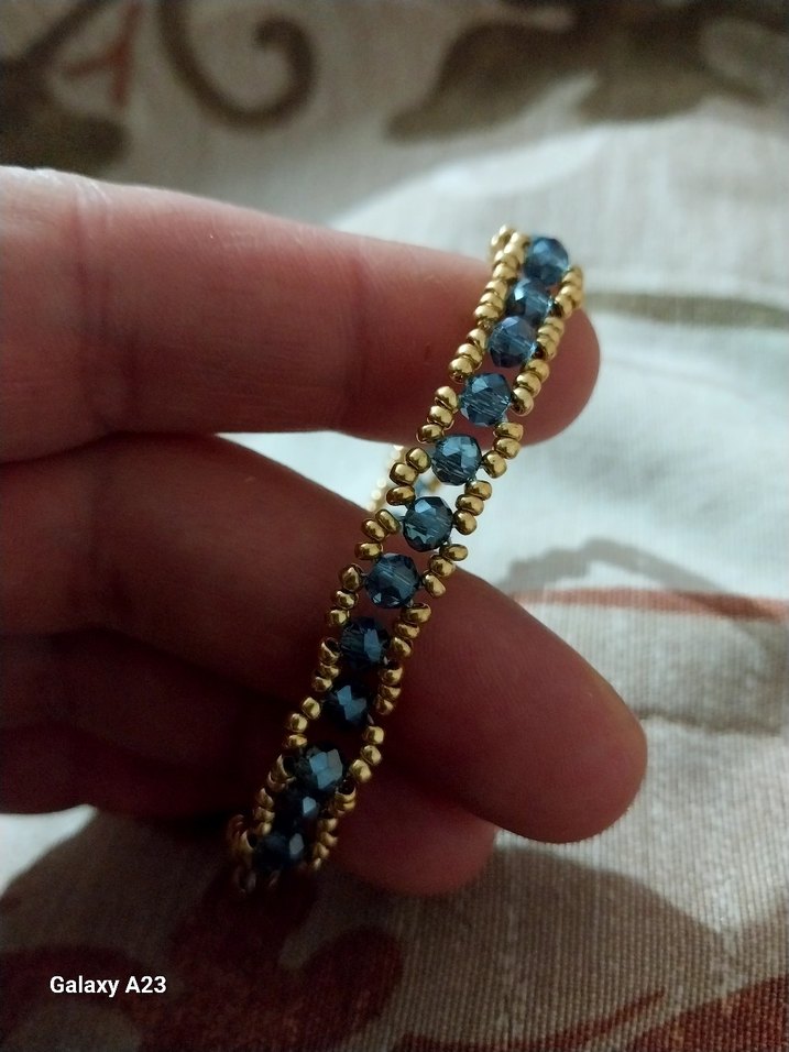 Mavi İşlemeli Boncuklu Bileklik - Görsel 2