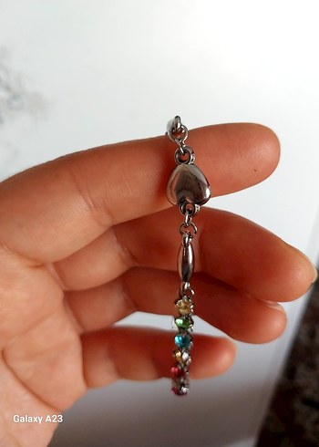 Renkli Taşlı Zincir Detaylı Kadın Bileklik - Görsel 3