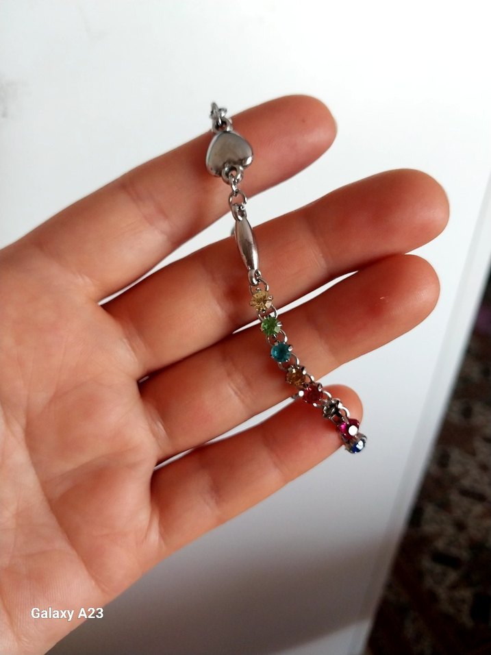 Renkli Taşlı Zincir Detaylı Kadın Bileklik - Görsel 4