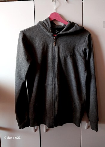 Gri Fermuarlı Kadın Sweatshirt - Görsel 2