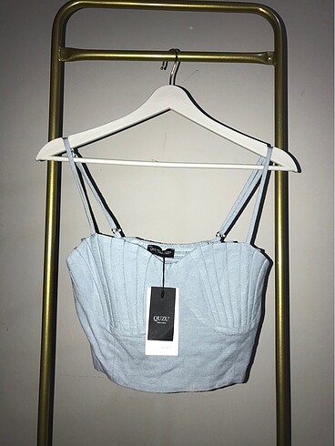 QUZU marka bebe mavisi crop bluz