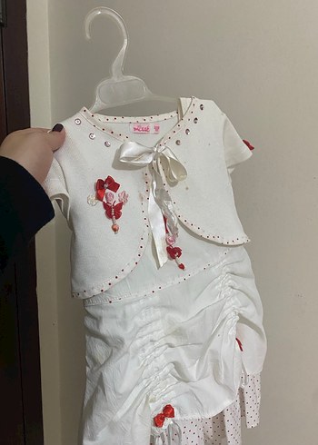 24-36 Ay Beden Kız Çocuk Beyaz Fırfırlı Elbise