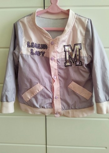 Kız Çocuk Lila-Pembe mevsimlik Ceket - Görsel 3