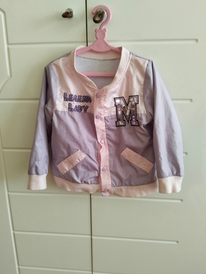 Kız Çocuk Lila-Pembe mevsimlik Ceket - Görsel 2