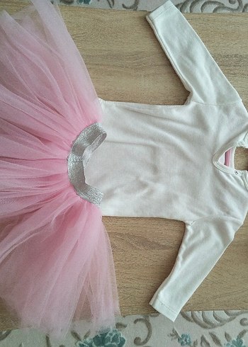 Dantel Detaylı Pembe Bebek Kız Doğum günü Kıyafet Seti - Görsel 6