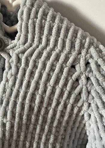 Gri Örgü bebek montu - Görsel 2