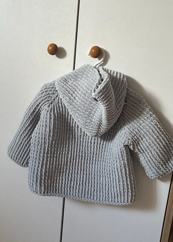 Gri Örgü bebek montu - Görsel 3