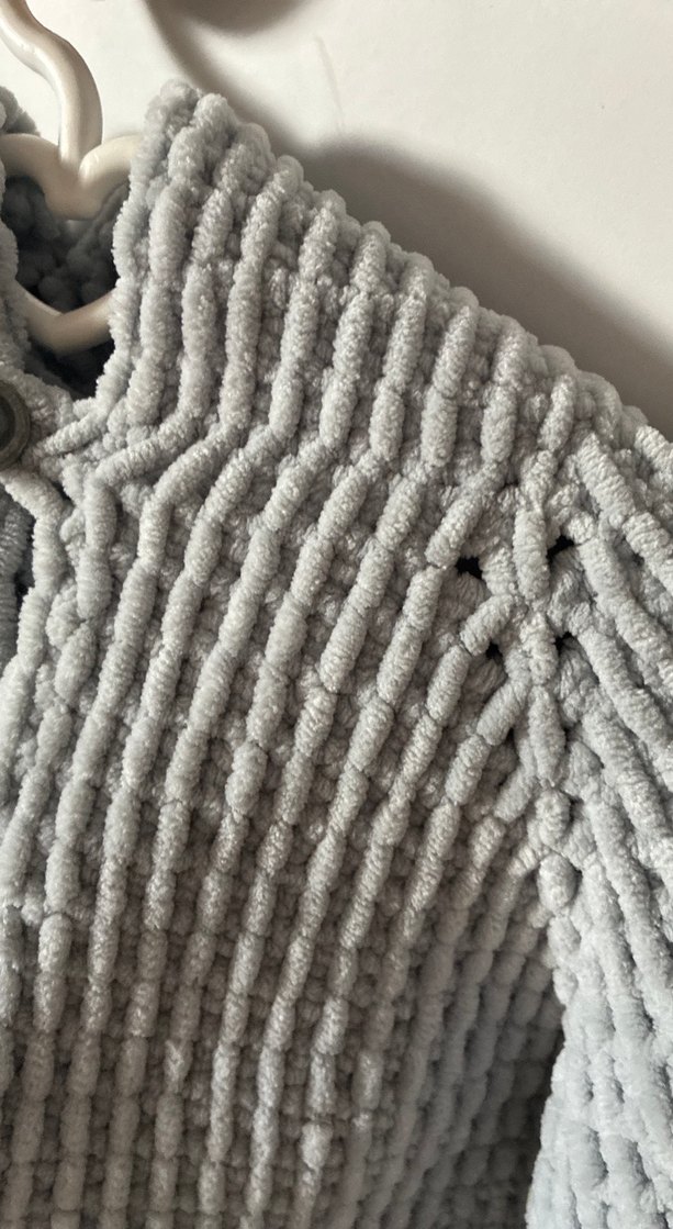 Gri Örgü bebek montu - Görsel 2