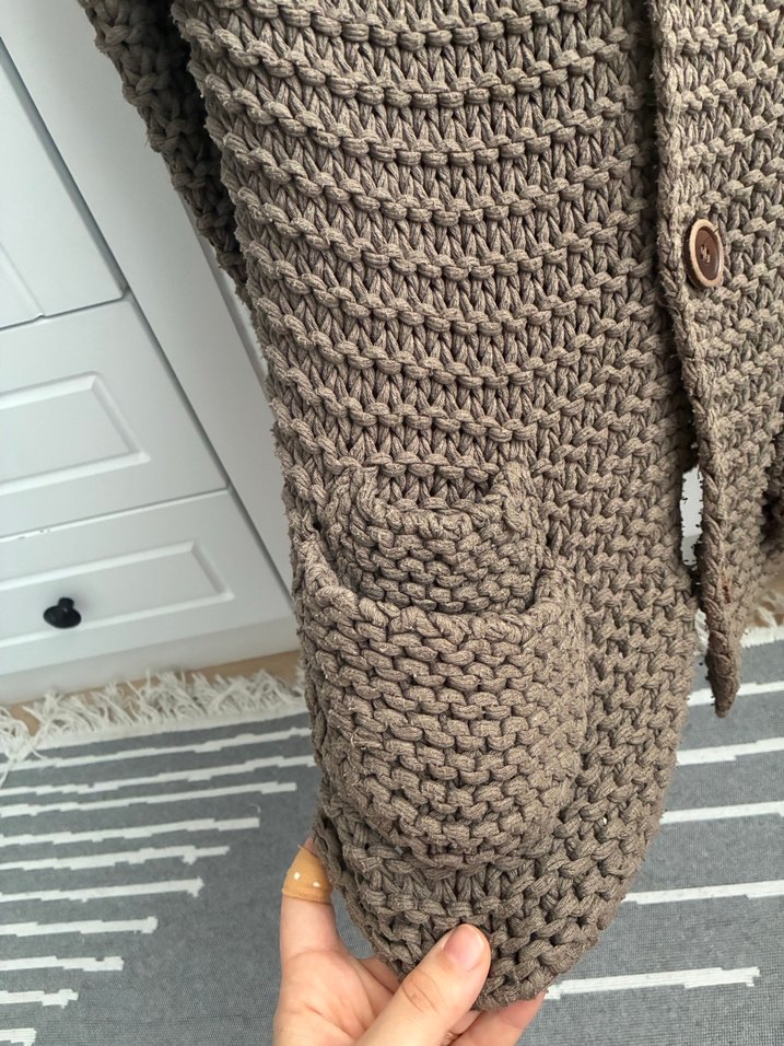 Kahverengi Örgü hırka zara - Görsel 3