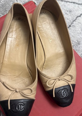 Bej Siyah Topuklu Chanel Babet - Görsel 2