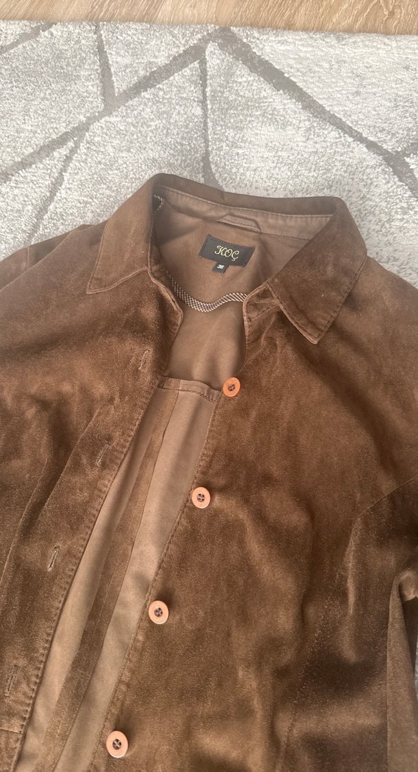 KOÇ markalı Düğmeli Kahverengi nubuk Kadın Ceket - Görsel 3