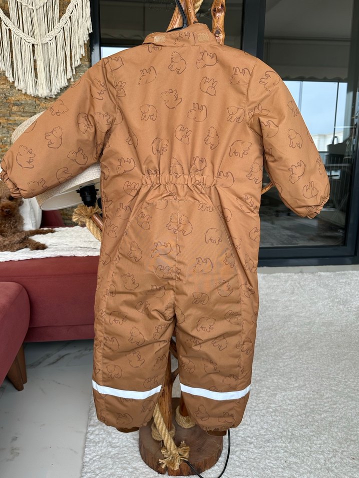 Kahverengi Kürklü Bebek Kayak Tulumu - Görsel 4