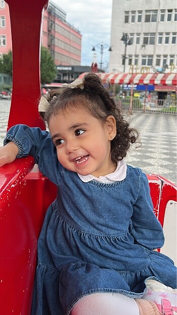 12-18 Ay Beden lacivert Renk Bebek elbise