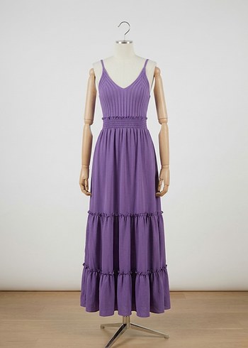 Zara Romantik Mor Maxi Elbise Yazin Sikligi