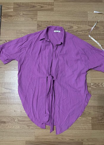 LC Waikiki Mor Oversize Baglamali Gomlek
