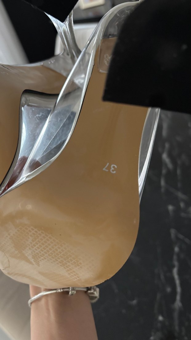 Taş Detaylı Şeffaf Topuklu Kadın Ayakkabı - Görsel 3