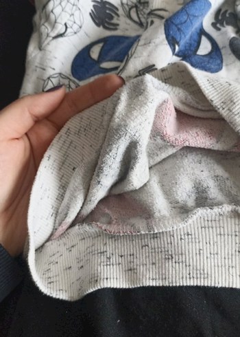 Örme Pamuklu Spiderman Erkek Çocuk Gri Sweatshirt - Görsel 5