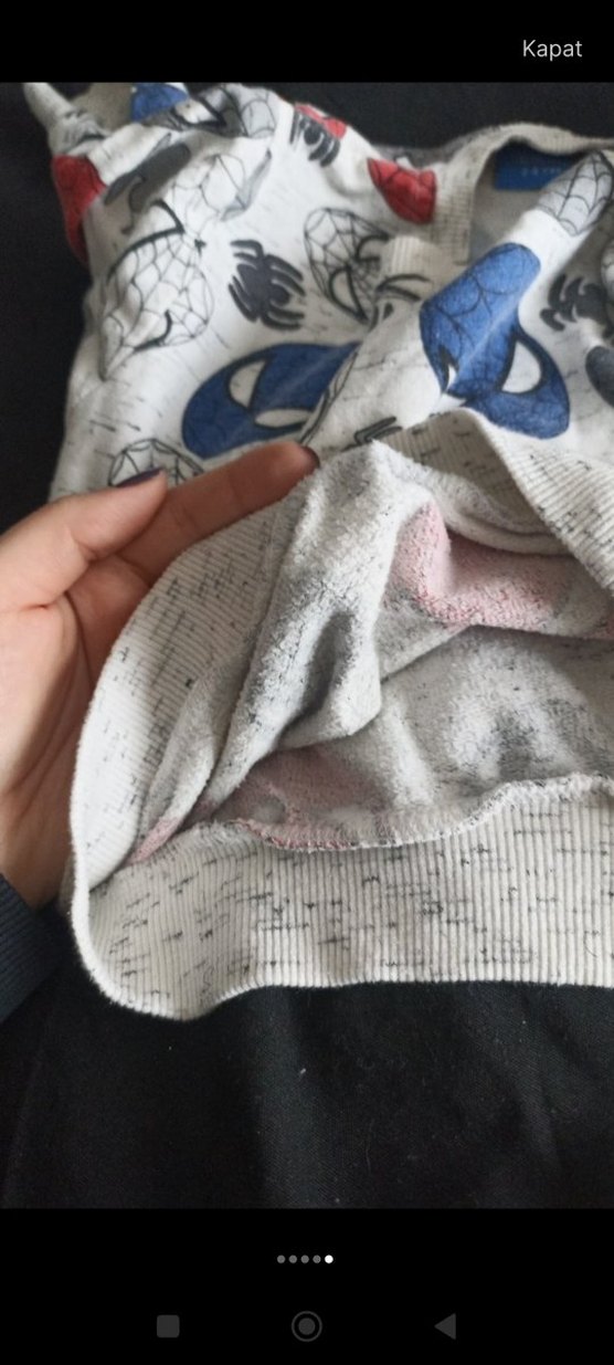 Örme Pamuklu Spiderman Erkek Çocuk Gri Sweatshirt - Görsel 5