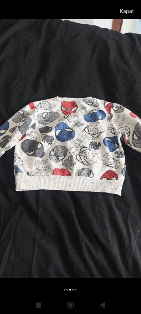 Örme Pamuklu Spiderman Erkek Çocuk Gri Sweatshirt - Görsel 3