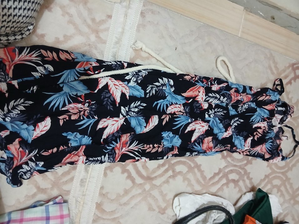 Bohem Çok Renkli Uzun Düğmeli eşbise - Görsel 3