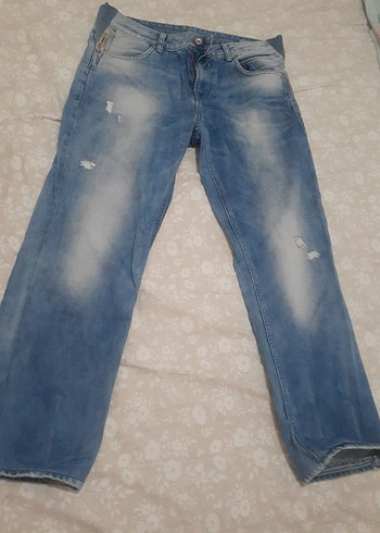 Loft Düğmeli Rahat Kesim Mavi etkek Jean