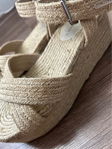 38 Beden camel Renk Pull&Bear Hasır Sandalet