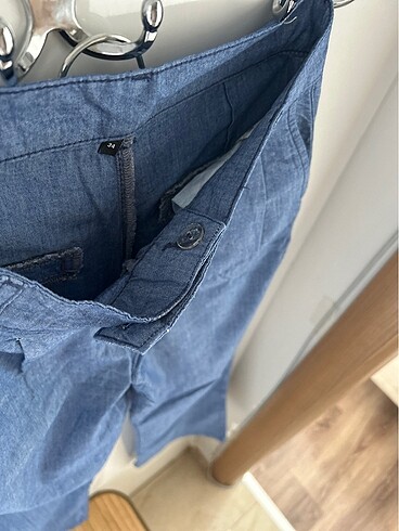 34 Beden mavi Renk İnce Kot Bol Paça Pantolon