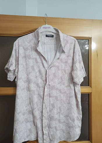 Bej Kısa Kollu Keten Erkek Gömlek - Görsel 2