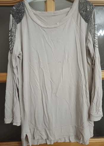 Bohem Tarz Uzun Kollu Bej Bluz - Görsel 3