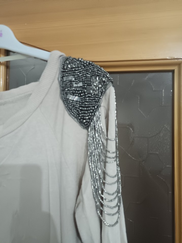 Bohem Tarz Uzun Kollu Bej Bluz - Görsel 2