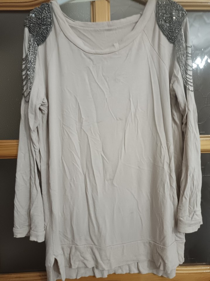 Bohem Tarz Uzun Kollu Bej Bluz - Görsel 3