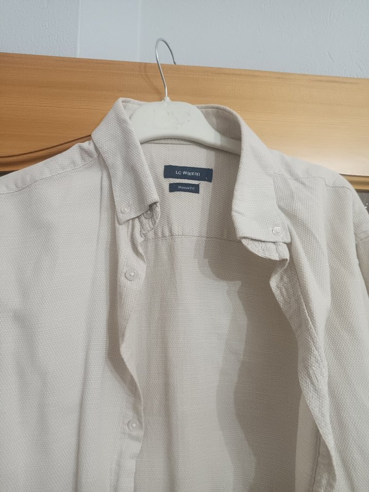 Erkek bej Uzun Kollu Gömlek - Görsel 4