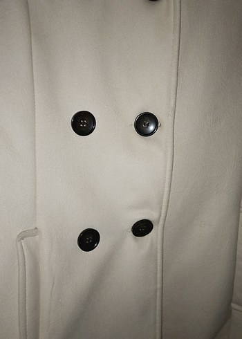 Düğmeli krem Kaban - Görsel 3