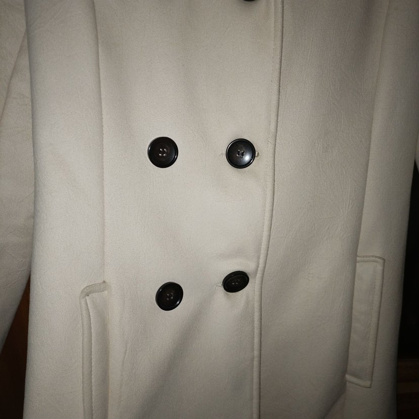 Düğmeli krem Kaban - Görsel 3