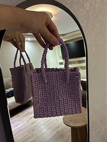 Beden Zara model mini örgü çanta