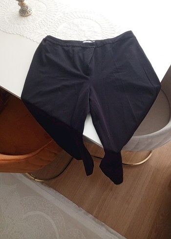 Siyah Midi Kumaş Kadın Pantolon