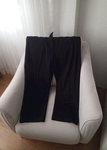 52 Beden Siyah Midi Kumaş Kadın Pantolon