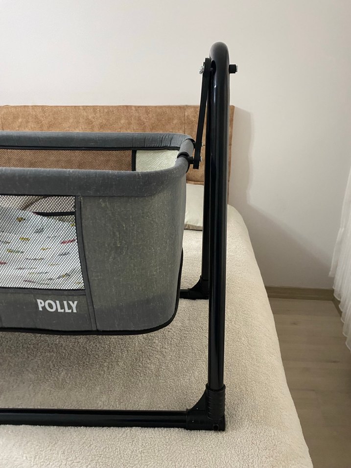 Gri Taşınabilir Bebek Beşiği Polly - Görsel 2