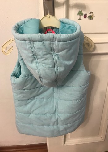 Kız Çocuk Kapüşonlu Fermuarlı Yelek - Görsel 2