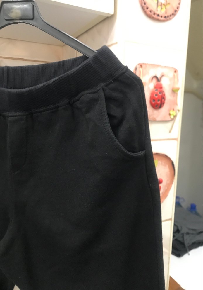 Siyah Rahat Kesim Kadın Eşofman Altı - Görsel 2