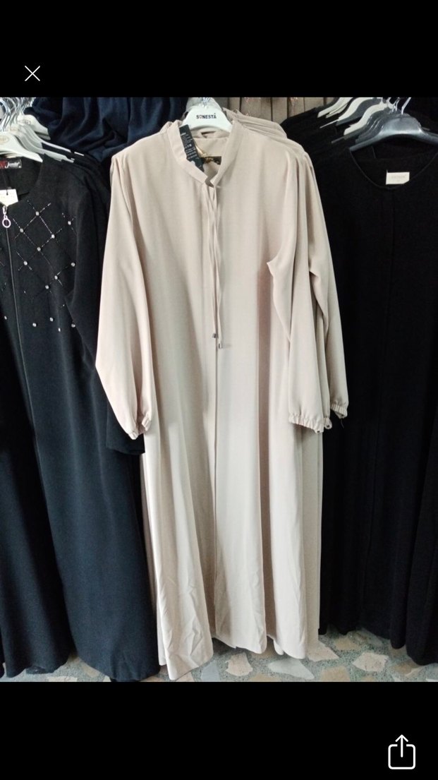 Bej Kadın Fermuarlı Uzun Jerace 54-56 beden - Görsel 4