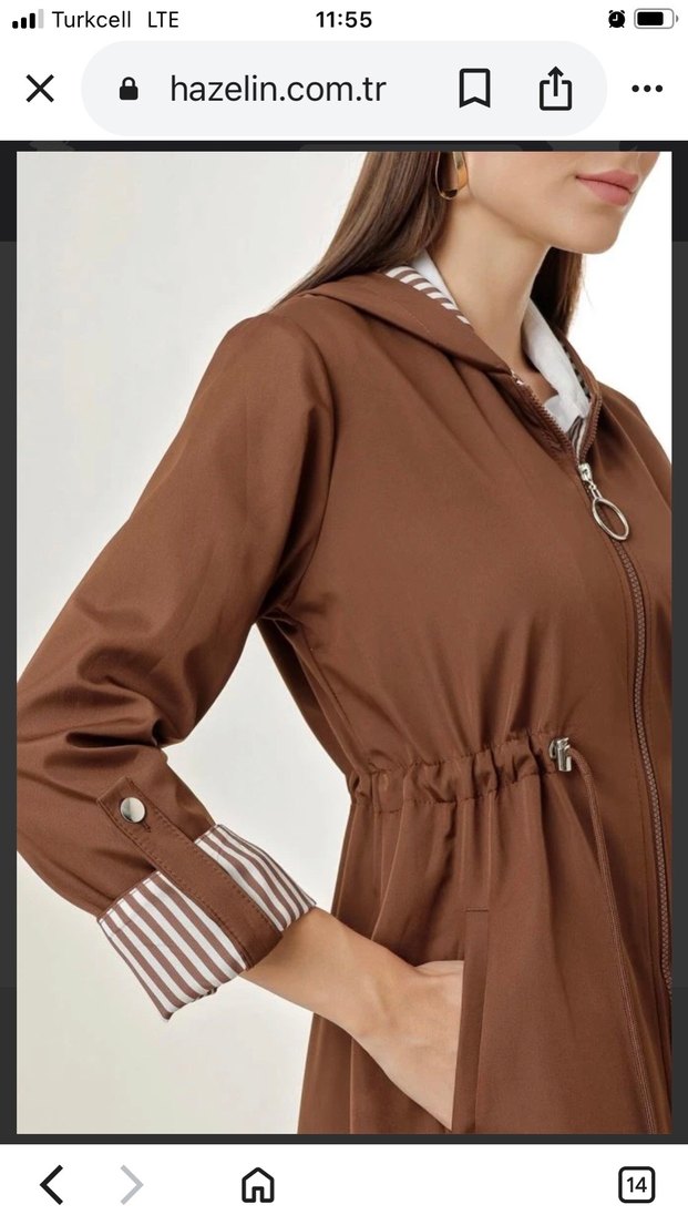 Kemerli Uzun Kahverengi Kadın Trençkot - Görsel 3
