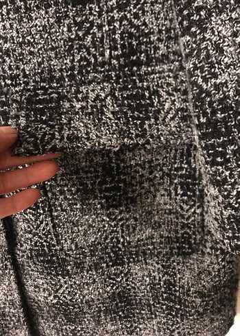 Gri Kadın Yün Midi Kaban - Görsel 3