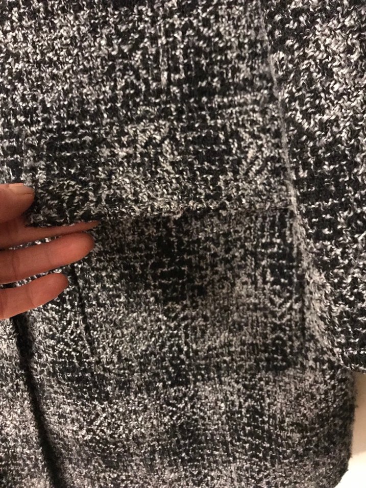 Gri Kadın Yün Midi Kaban - Görsel 3
