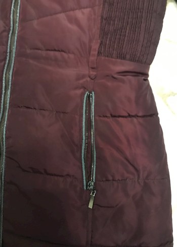 Bordo Kürklü Kadın Kışlık Mont - Görsel 2